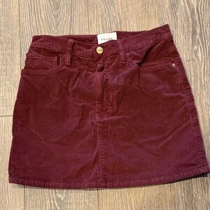 Frame Denim Women's Rich Burgundy Mini Skirt Size 27